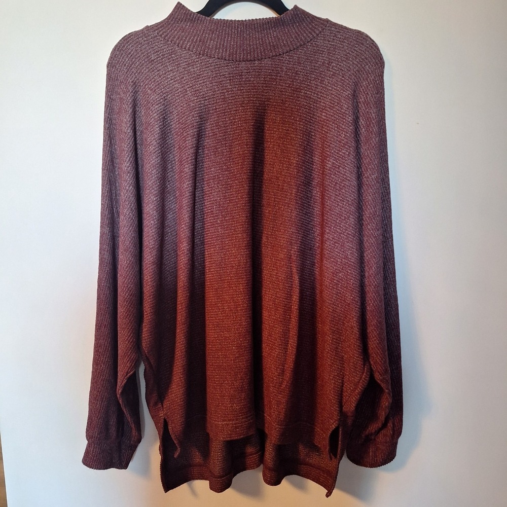 Banana Republic Womens Purple Ribbed Mock Neck Sweater Size XL